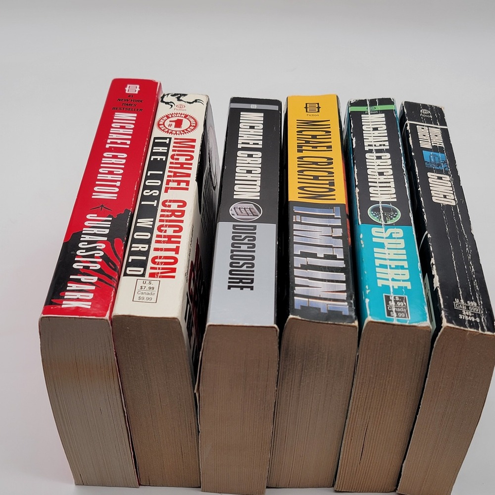 Michael Crichton Book Lot 6 Paperbacks Jurassic Park Sphere Congo Good - Picture 14 of 16